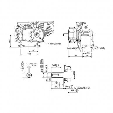 Benzininis variklis HONDA GX270, su reduktorium 3